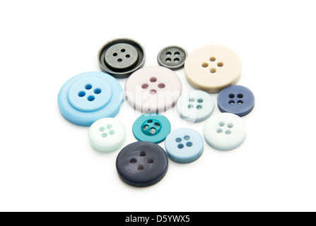 group of colorful buttons isolated on white background Stock Photo