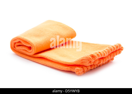 Orange socks on an isolated white background. Stock Photo