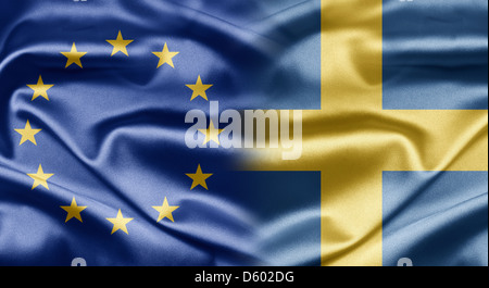 EU and Sweden Stock Photo