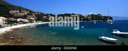 View of Kalami beach resort, Corfu Island, Greece, Europe Stock Photo