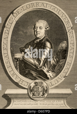 Charles Alexander of Lorraine (1712-1780). Austrian general and governor of the Austrian Netherlands. Engraving. Stock Photo