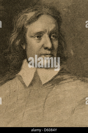 Oliver Cromwell (1599-1658). English military and politician. The Iberian Illustration, 1891. Stock Photo