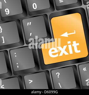 computer keyboard with exit button Stock Photo