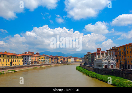 Pisa. Santa Maria della Spina church, Arno River, UNESCO world heritage site. Tuscany, Italy, Europe Stock Photo