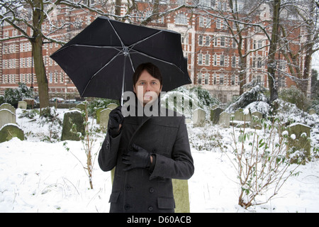 Brett Anderson of Suede photographed  in St Johns Wood church gardens, London, England. Stock Photo