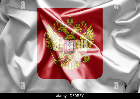 Flag of Russia with coat of arms Stock Photo - Alamy