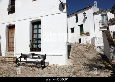 Narrow street in Castellar de la Frontera, Andalusia, Spain Stock Photo