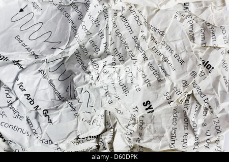 Curled crumpled  page Stock Photo