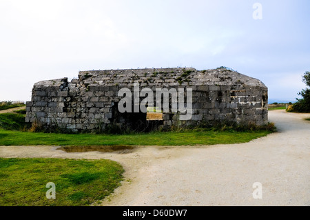 Bunker at la pointe du hoc in Criqueville sur Mer Stock Photo