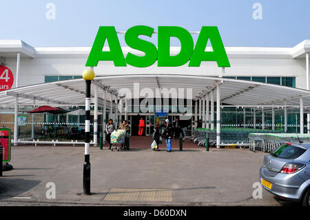 A front view of Asda supermarket in Park Royal, London, UK Stock Photo