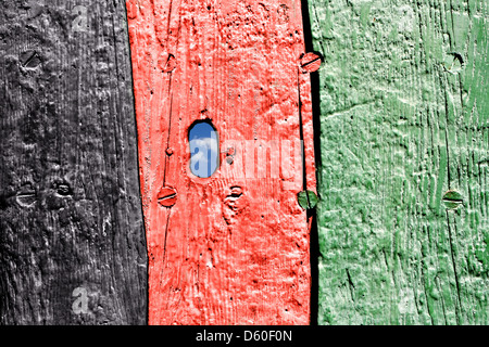 wood with spyhole Stock Photo