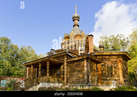 Old russian Orthodox wooden church in the village Rabocheostrovsk ...