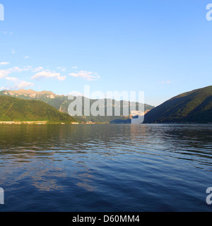 night lugano lake landscape Stock Photo