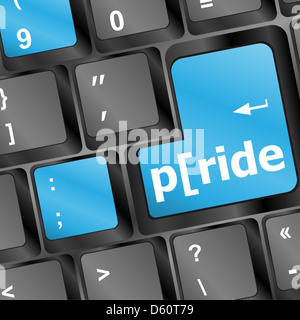 Computer keyboard key with pride word Stock Photo