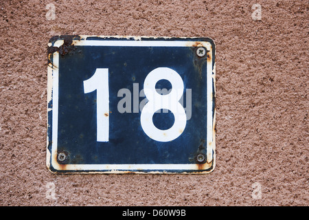 house number 18 Stock Photo