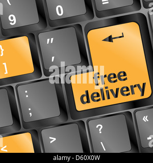 free delivery key on laptop keyboard Stock Photo