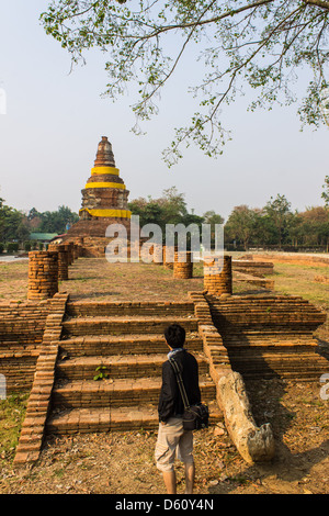 Old Chedi in Wiang Kum Kam, Ancient City Stock Photo