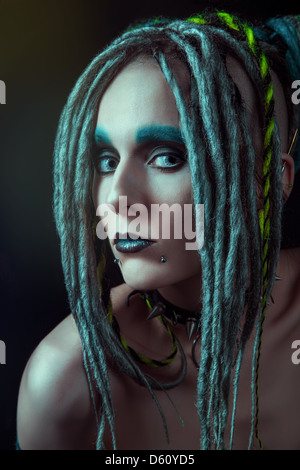 Young woman with dreadlocks Stock Photo