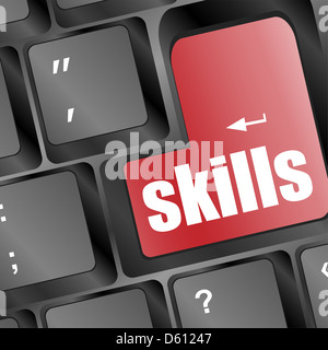 skills message on enter key of keyboard Stock Photo