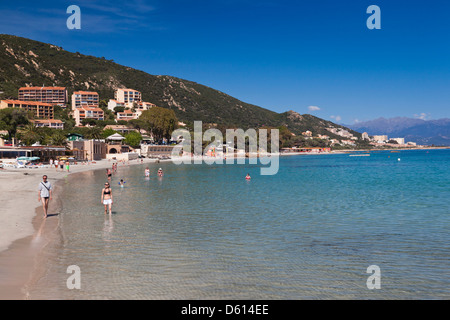 France, Corsica, Ajaccio, Scudo, town beach Stock Photo