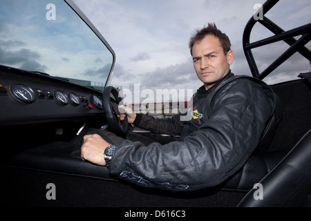 British racing driver Ben Collins A.K.A 'The Stig' at  Silverstone Stowe circuit , Towcester, Northamptonshire , England. Stock Photo