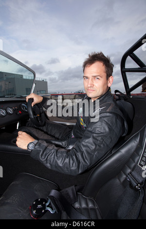 British racing driver Ben Collins A.K.A 'The Stig' at  Silverstone Stowe circuit , Towcester, Northamptonshire , England. Stock Photo