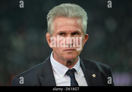 Turin, Italy. 10th April 2013. Munich's coach Jupp Heynckes prior to the UEFA Champions League quarter final second leg soccer match between Juventus Turin and FC Bayern Munich at Juventus Stadium in Turin, Italy, 10 April 2013. Photo: Andreas Gebert/dpa/Alamy Live News Stock Photo