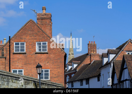 Old buildings in Warwick. Stock Photo