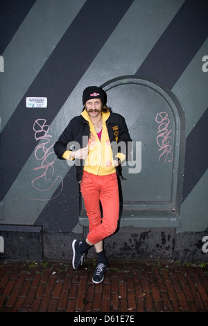 Eugene Hütz lead singer of Gogol Bordello a Gypsea punk band from New York city. Photographed in Amsterdam, The Netherlands Stock Photo