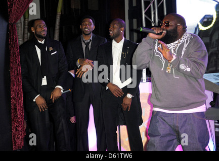 Udonis Haslem, Dwyane Wade and Rick Ross Dwyane Wade’s 30th Birthday
