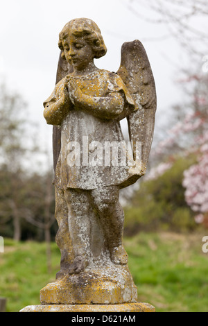 Stone Angel in Trowbridge Cemetery, Wiltshire, England, UK Stock Photo