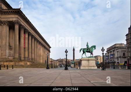 St George's Hall, Plateau and Prince Albert statue, Lime Street, Liverpool,  Merseyside, England. Film location for 'The Batman' Movie - 2020 Stock Photo