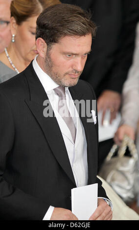 Chris O Neill (boyfriend of Princess Madeleine of Sweden) after the christening ceremony of Swedish Princess Estelle in the Royal Chapel in Stockholm, Sweden, 22 May 2012. The daughter of Crown Princess Victoria and Prince Daniel of Sweden was born on 23 February 2012. Photo: RPE-Albert Nieboer NETHERLANDS OUT Stock Photo