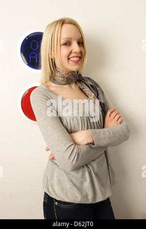 Television presenter and DJ Lauren Laverne photographed at the XFM Radio station in London. Stock Photo