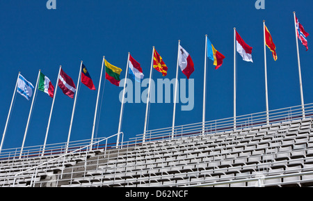 Row of national flags. World Flags Blowing In The Wind Stock Photo - Alamy