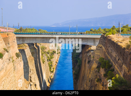 Corinth channel in Greece Stock Photo