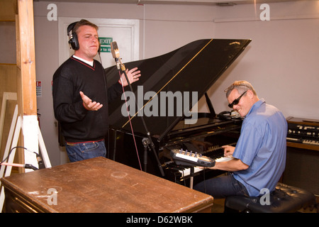 Suggs and Mike Barson from Madness at the Moloko studios London England. Stock Photo