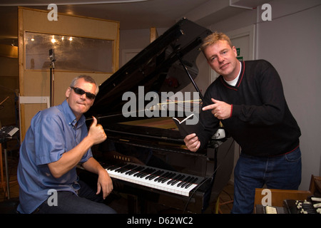 Suggs and Mike Barson from Madness at the Moloko studios London England. Stock Photo