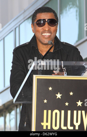 Kenny Babyface Edmonds The Group 'Boyz II Men' are honored with the year's first star on the Hollywood Walk of Fame Los Stock Photo