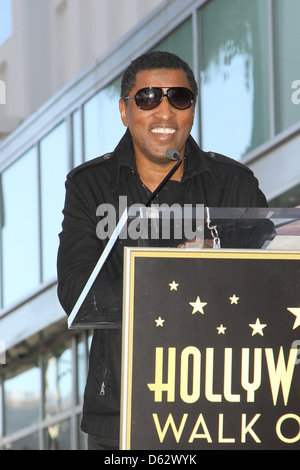 Kenny Babyface Edmonds The Group 'Boyz II Men' are honored with the year's first star on the Hollywood Walk of Fame Los Stock Photo