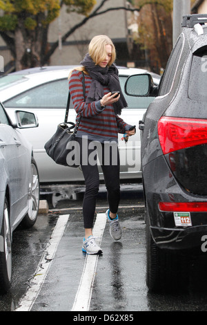 Amanda Seyfried departs Hugo's Restaurant in Beverly Hills Los Angeles, California - 23.01.12 Stock Photo