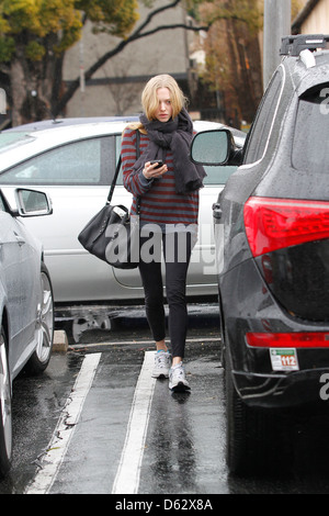 Amanda Seyfried departs Hugo's Restaurant in Beverly Hills Los Angeles, California - 23.01.12 Stock Photo