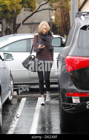 Amanda Seyfried departs Hugo's Restaurant in Beverly Hills Los Angeles, California - 23.01.12 Stock Photo