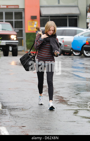 Amanda Seyfried departs Hugo's Restaurant in Beverly Hills Los Angeles, California - 23.01.12 Stock Photo