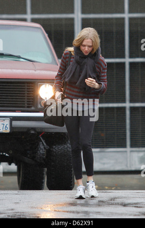 Amanda Seyfried departs Hugo's Restaurant in Beverly Hills Los Angeles, California - 23.01.12 Stock Photo