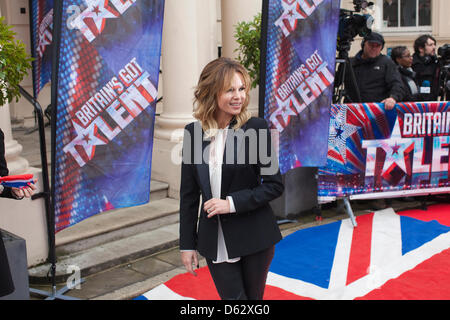 Britain's Got Talent Photocall, ICA, Lonon, UK. 11.04.2013 Picture shows Amanda Holden at the launch of Britain's Got Talent new series outside the ICA, Central London, UK Stock Photo