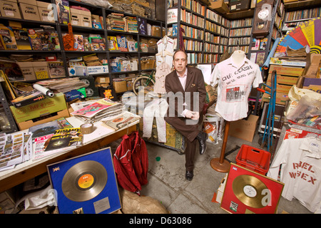 Mick Jones guitarist and vocalist from the clash and Big Audio Dynamite photographed in his archive  in Acton, London, England,U.K Stock Photo