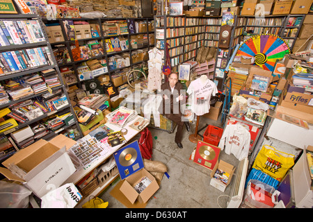 Mick Jones guitarist and vocalist from the clash and Big Audio Dynamite photographed in his archive  in Acton, London, England,U.K Stock Photo