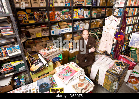 Mick Jones guitarist and vocalist from the clash and Big Audio Dynamite photographed in his archive  in Acton, London, England,U.K Stock Photo