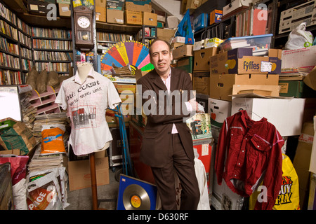 Mick Jones guitarist and vocalist from the clash and Big Audio Dynamite photographed in his archive  in Acton, London, England,U.K Stock Photo